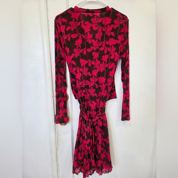 Diane Von Furstenberg Pink Brown Brenda Wrap Dress Medium - Picture 5 of 10